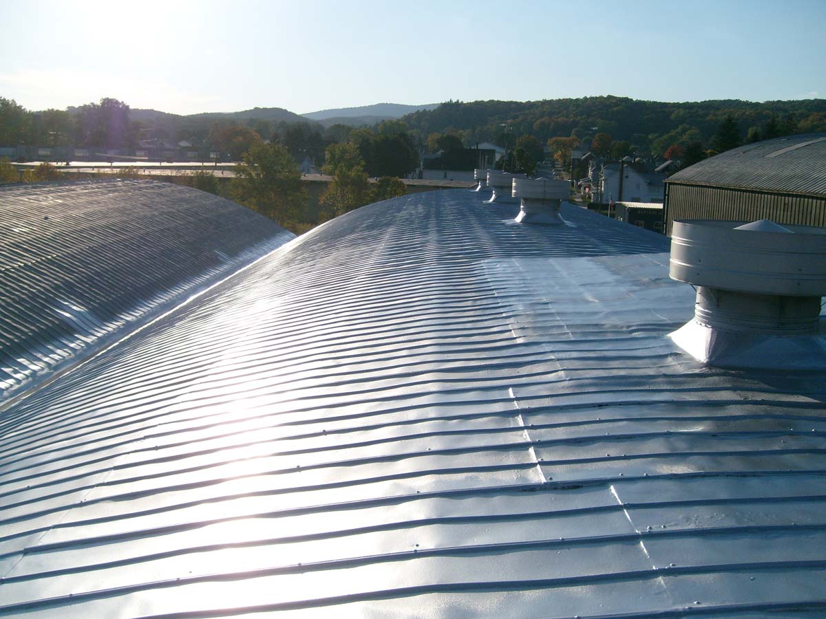 Polyurea on metal commercial roof and valley